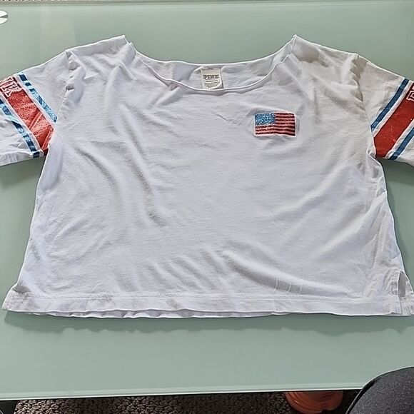 PINK Patriotic Cropped Top - Picture 5 of 10